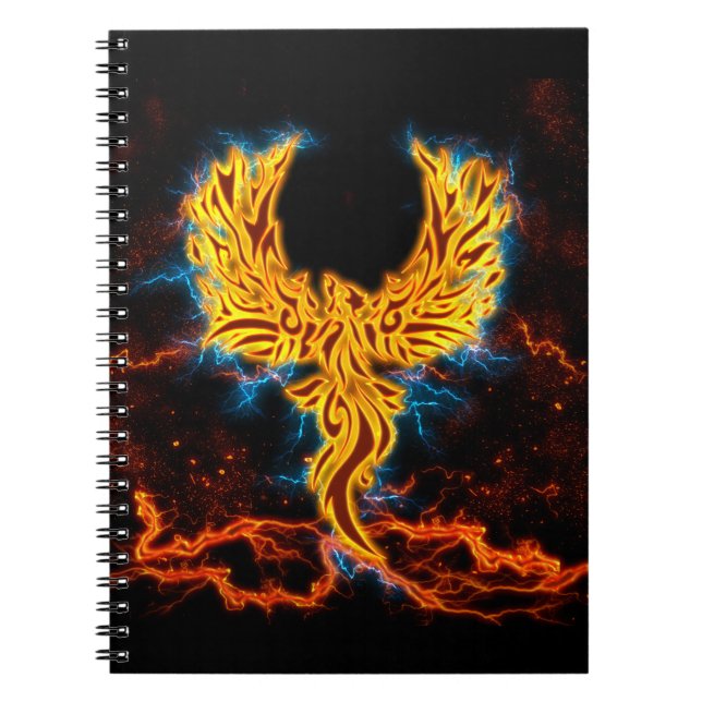 Caderno Espiral Ave FPhoenix Ouro Fnix Lightning Wings (Frente)