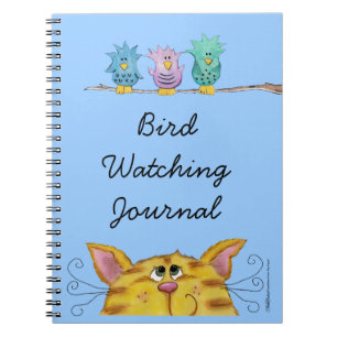 Caderno Espiral Ave Watcher-Cat Vigia Aves Acima