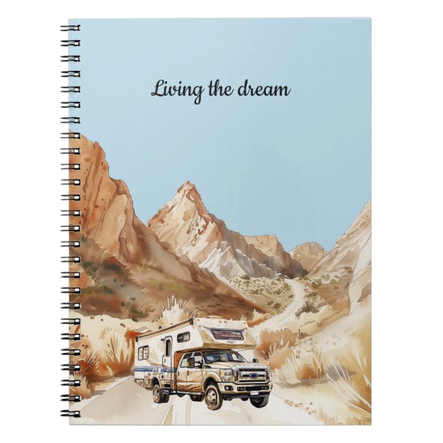 Caderno Espiral Aventura Camper Vivendo o sonho (Frente)