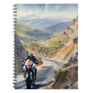Caderno Espiral Aventura de Alta Velocidade em Paisagem Montanha V