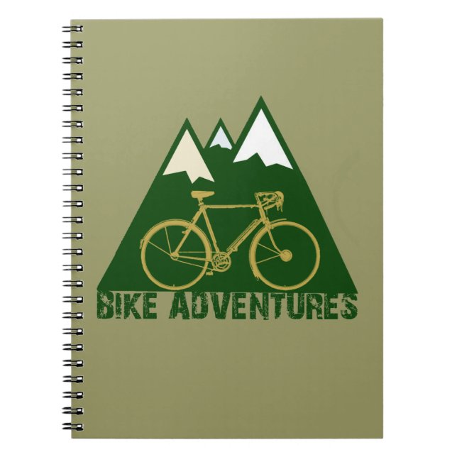 Caderno Espiral aventura de ciclismo - bicicletas (Frente)