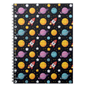 Caderno Espiral Aventura Espacial Colorida