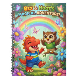 Caderno Espiral Aventura mágica arco-íris caprichoso crianças espi