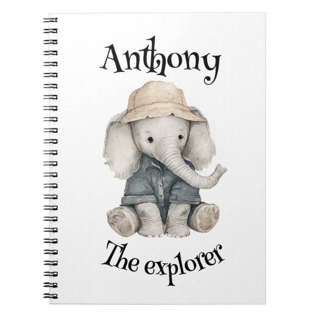 Caderno Espiral Aventura no Safari Bebês | Animais Adoráveis em Aq (Frente)
