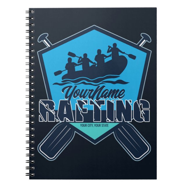 Caderno Espiral Aventura Personalizada Rafting Whitewater River (Frente)