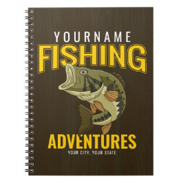 Caderno Espiral Aventuras De Pesca Personalizadas Anglas De Peixe