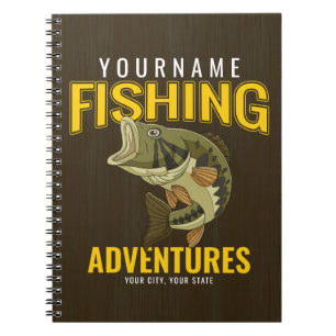 Caderno Espiral Aventuras De Pesca Personalizadas Anglas De Peixe