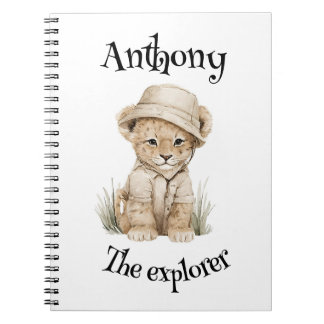 Caderno Espiral Aventuras no Safari Bebês | Animais Adoráveis em A