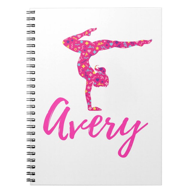 Caderno Espiral Avery de Nome de Gymnast Personalizado (Frente)