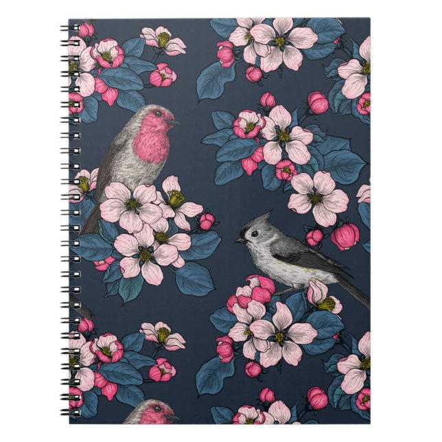 Caderno Espiral Aves e Blossomas (Frente)