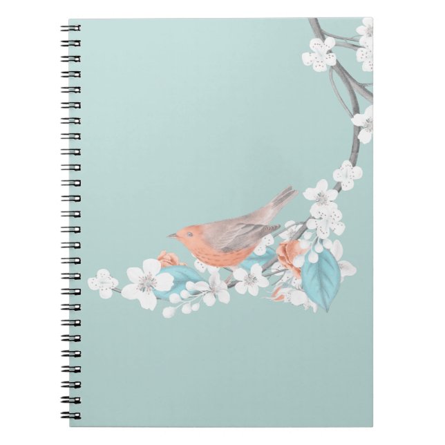 Caderno Espiral Aves e Flores (Frente)