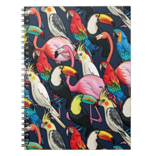 Caderno Espiral Aves exóticas