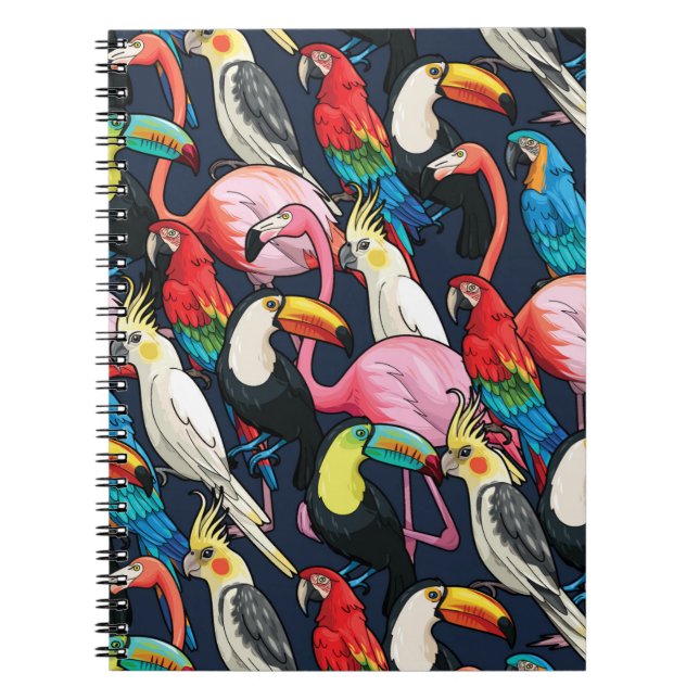 Caderno Espiral Aves exóticas (Frente)
