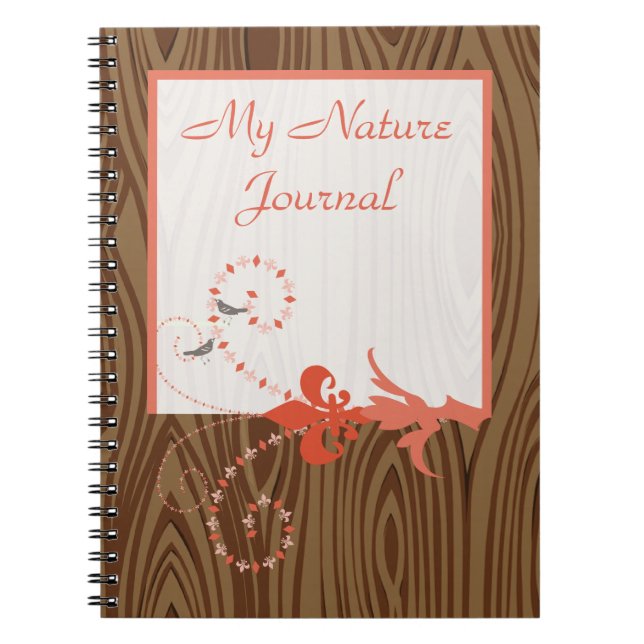 Caderno Espiral Aves Vintage, Granizo De Madeira (Frente)