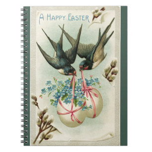Caderno Espiral Aves Vintage, Ovos de Páscoa Carregando