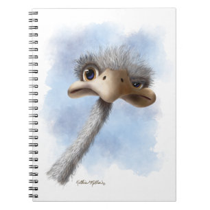 Caderno Espiral Avestruz Engraçada Caricatura