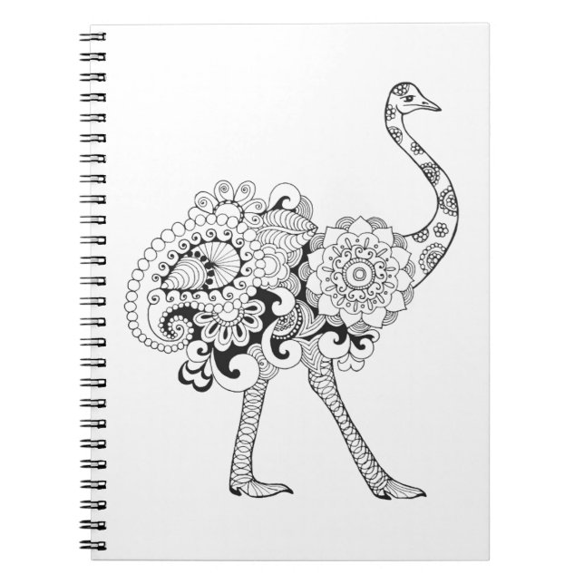 Caderno Espiral Avestruz inspirada (Frente)