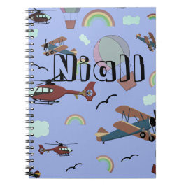 Caderno Espiral Aviação Colorida Divertida