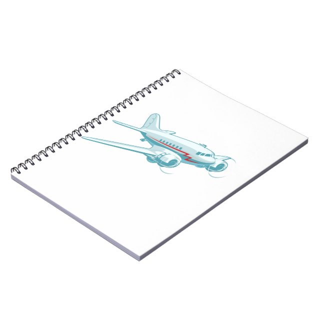 Caderno Espiral Avião retrógrado de animação (Left Side)