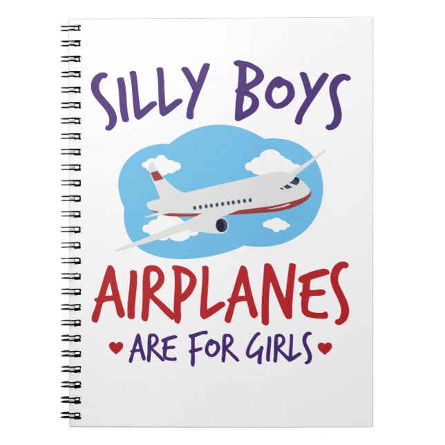 Caderno Espiral Aviões são para mulheres-piloto bonitinhas (Frente)