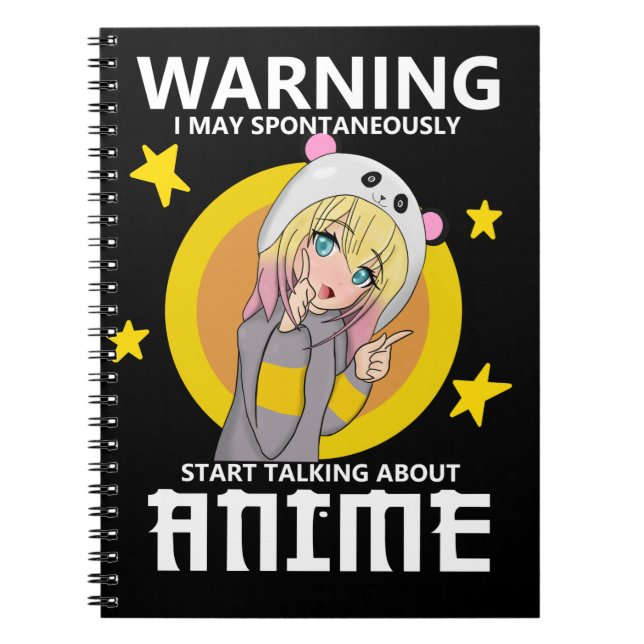 Caderno Espiral aviso pode começar a falar sobre anime (Frente)