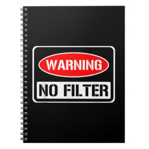 Caderno Espiral Aviso Sem Filtro Engraçado Engraçado Perigo De Arm