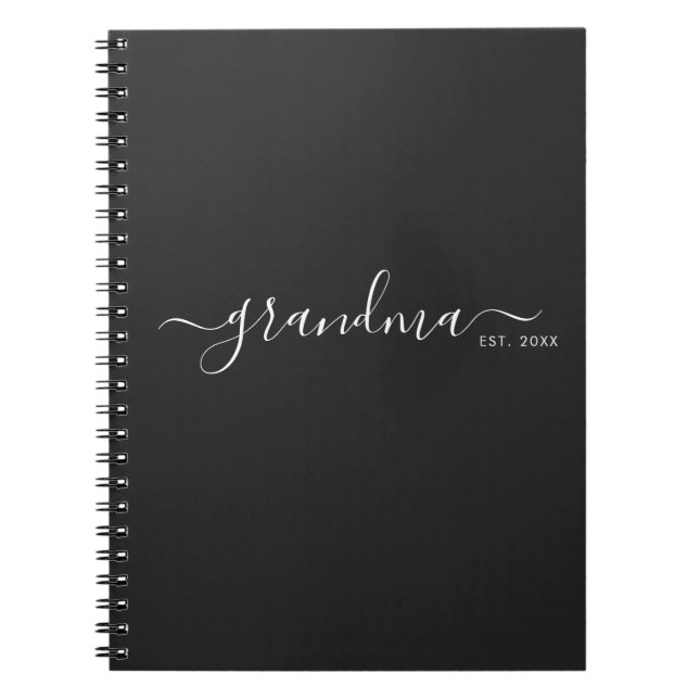 Caderno Espiral Avó Estabelecida em Letra Moderna Preta (Frente)