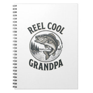 Caderno Espiral Avô Muito Legal Camisa de Pesca de Róbalo Vintage 