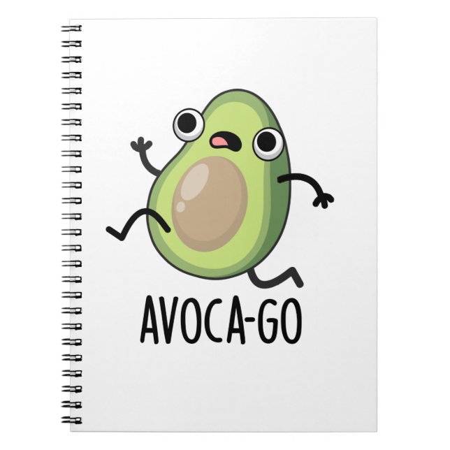 Caderno Espiral Avoca-go Piada de Abacate Engraçada  (Frente)