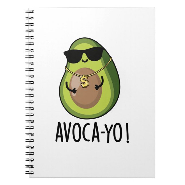 Caderno Espiral Avoca-yo Divertido Abacate Pun Legal  (Frente)