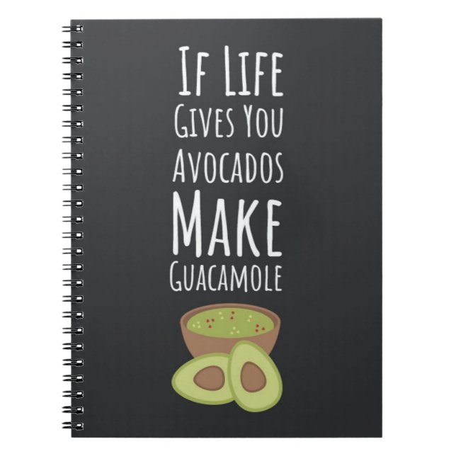 Caderno Espiral Avocado Gifts Guacamole Trendy Happy Fruit Vegan (Frente)