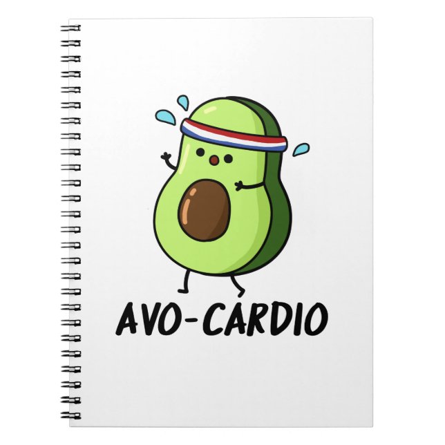 Caderno Espiral Avocardio Exercício Divertido Trocadilho de Abacat (Frente)