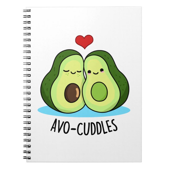 Caderno Espiral Avocuddles Par Pun Avocado Casal Divertido  (Frente)