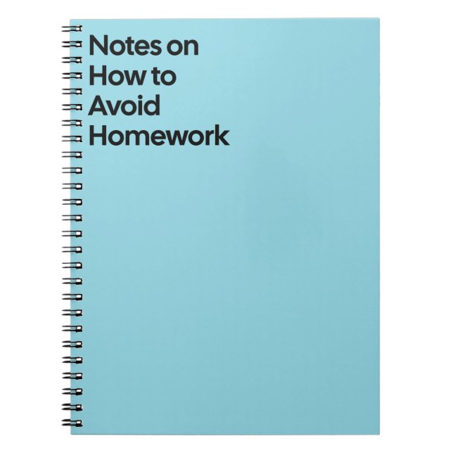 Caderno Espiral Avoid Homework Funny Notebook (Frente)