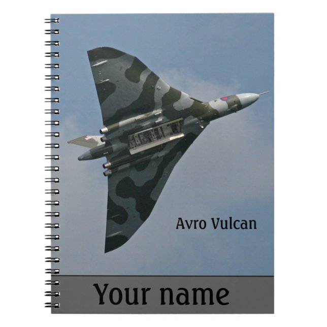 Caderno Espiral Avro Vulcan Bomber personalizado (Frente)