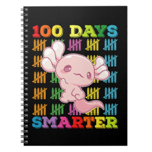 Caderno Espiral Axolote 100 Dias Mais Inteligente 100º Dia de Esco