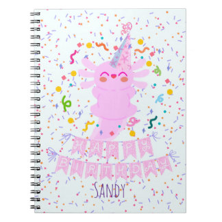 Caderno Espiral Axolotl birthday