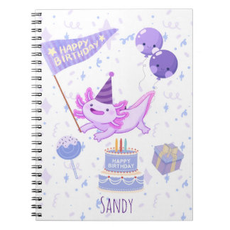 Caderno Espiral Axolotl birthday