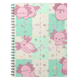 Caderno Espiral Axolotl cômodo e adorável