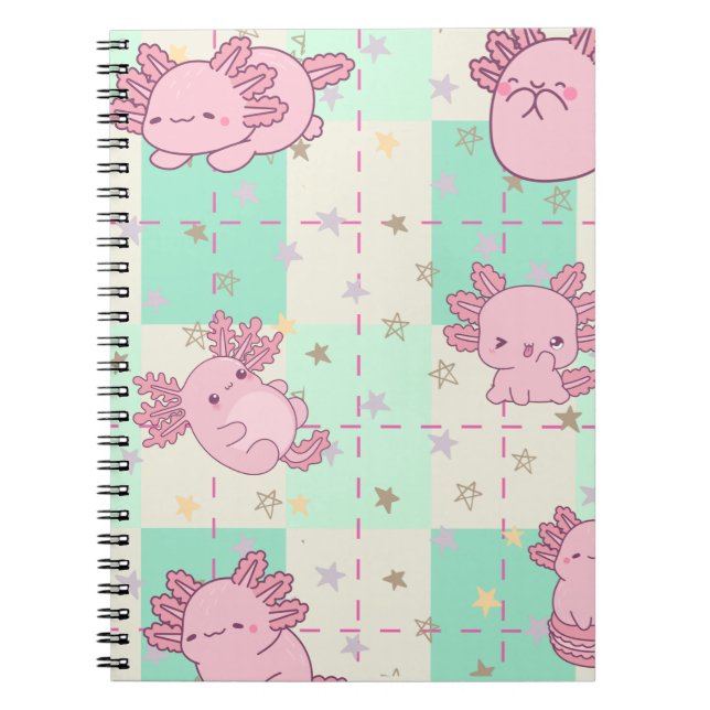 Caderno Espiral Axolotl cômodo e adorável (Frente)