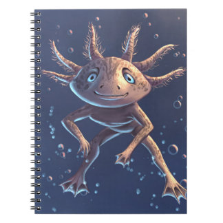 Caderno Espiral axolotl cúmulo na água