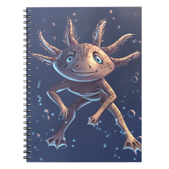 Caderno Espiral axolotl cúmulo na água (Frente)