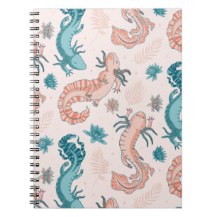 Caderno Espiral Axolotl Cute Pattern Kawaii Animal