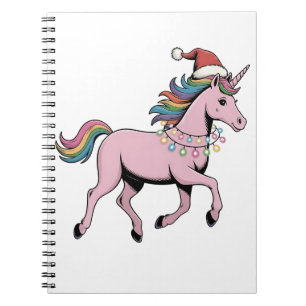 Caderno Espiral Axolotl Engraçado de Natal com Chapéu de Papai Noe