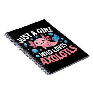 Caderno Espiral Axolotl Kawaii Apenas Uma Menina Que Ama Axolotls