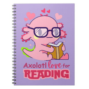 Caderno Espiral Axolotl Love for Lading Cute Lavanda