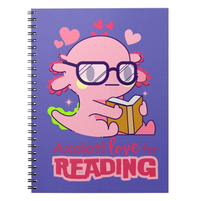 Caderno Espiral Axolotl Love for Lading Cute Purple (Frente)