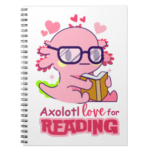 Caderno Espiral Axolotl Love for Lading Cute White