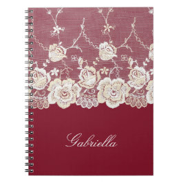 Caderno Espiral Azar Branco Vermelho Floral