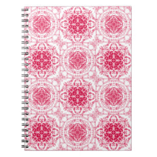 Caderno Espiral Azeitona retro romântica, cor-de-rosa, decorativa